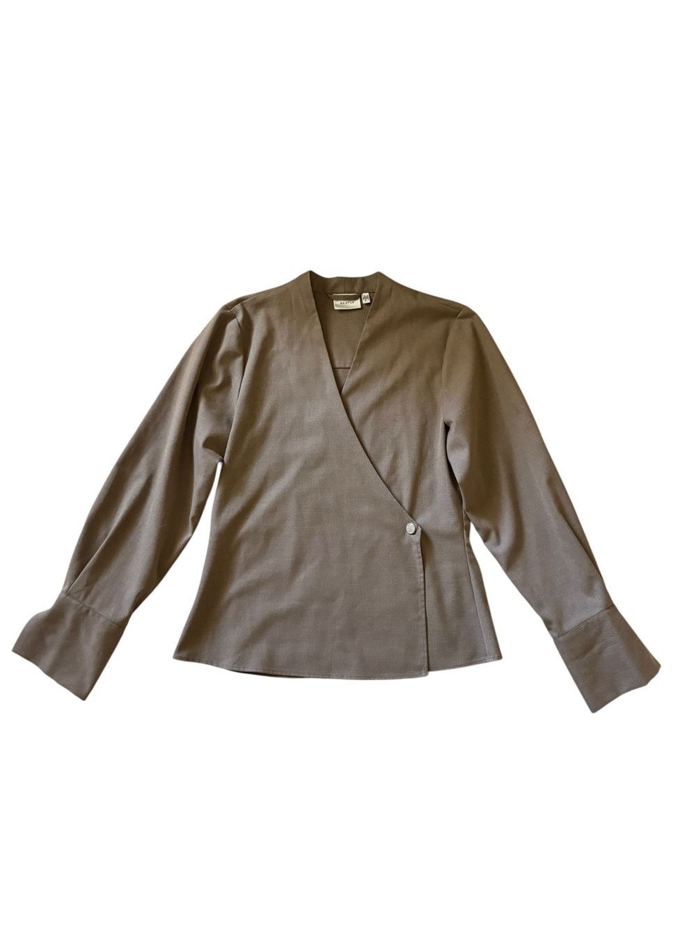 Gestuz CaciaGZ Wrap Blouse Brown V-Neck Tailored Sample Size 36 / US 4-6